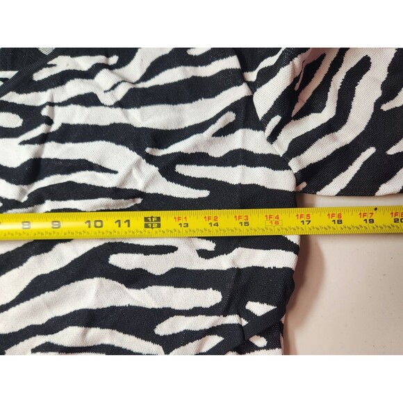 New York & Company Gabrielle Union Faux Wrap Sweater Top Womens Med Zebra Print - Picture 3 of 10